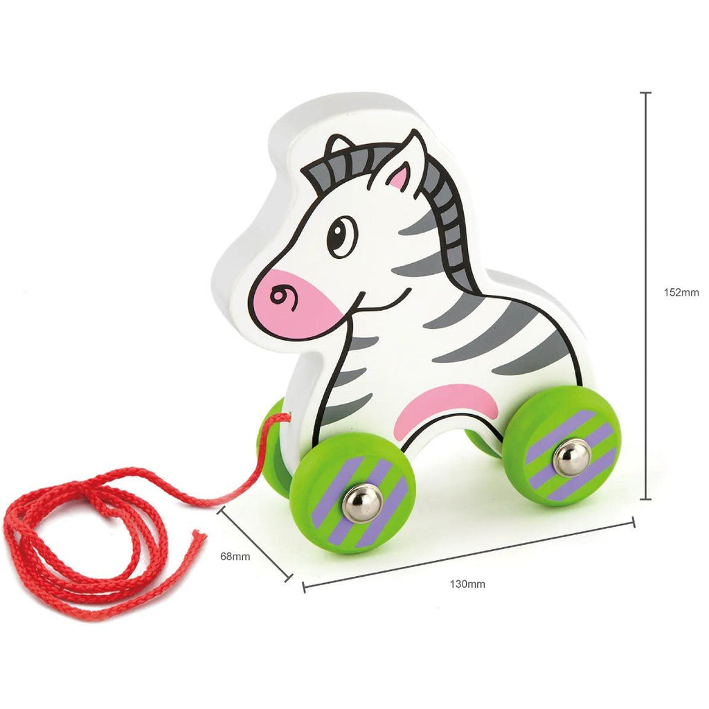 Pull Along Wooden Animal Toys - Hedgehog, Zebra or Polar Bear - Baby&More