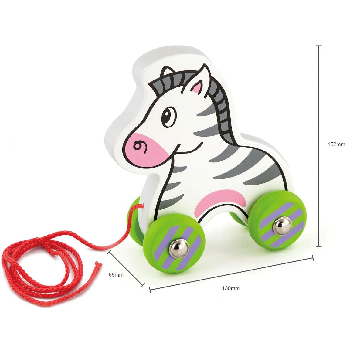 Pull Along Wooden Animal Toys - Hedgehog, Zebra or Polar Bear - Baby&More