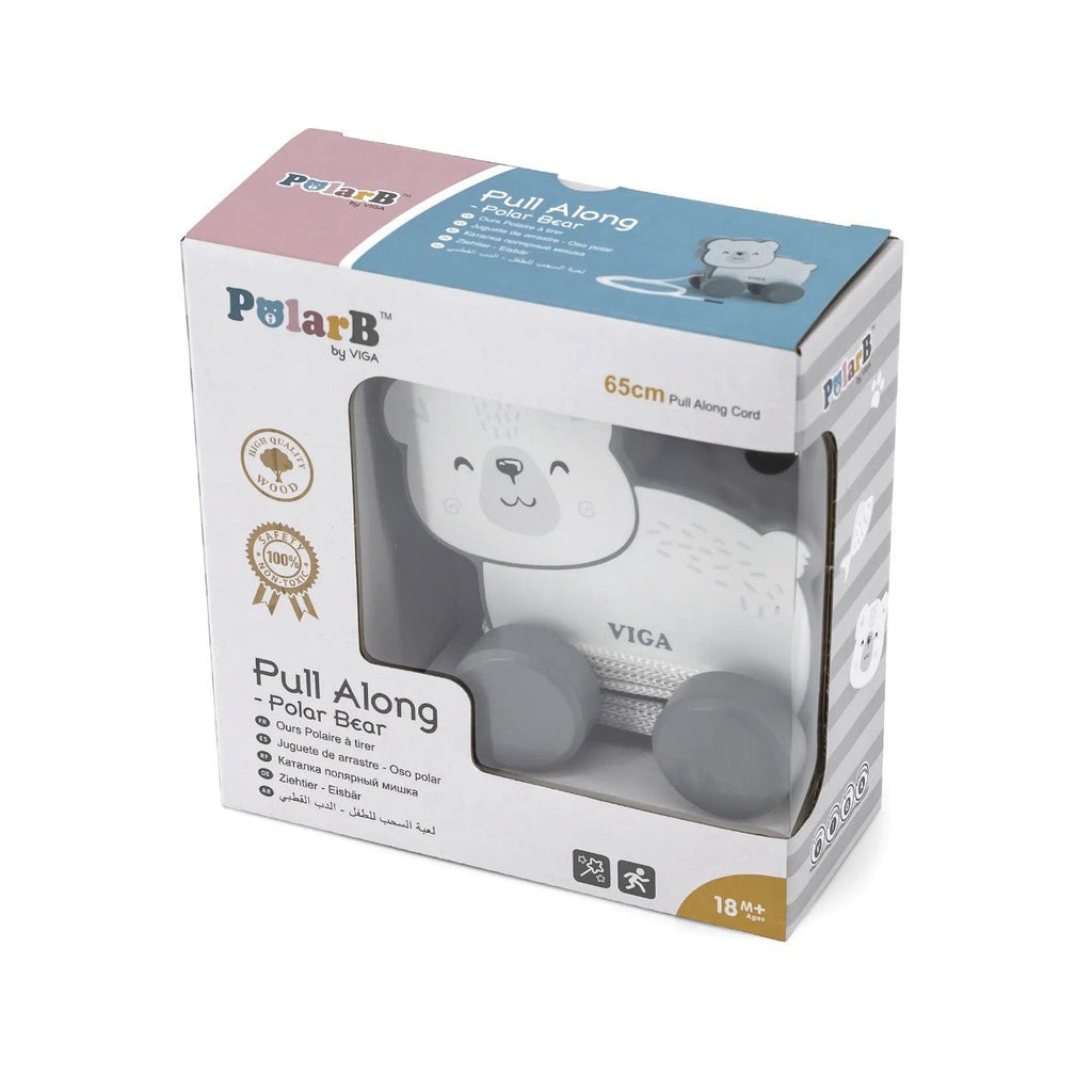 Pull Along Wooden Animal Toys - Hedgehog, Zebra or Polar Bear - Baby&More