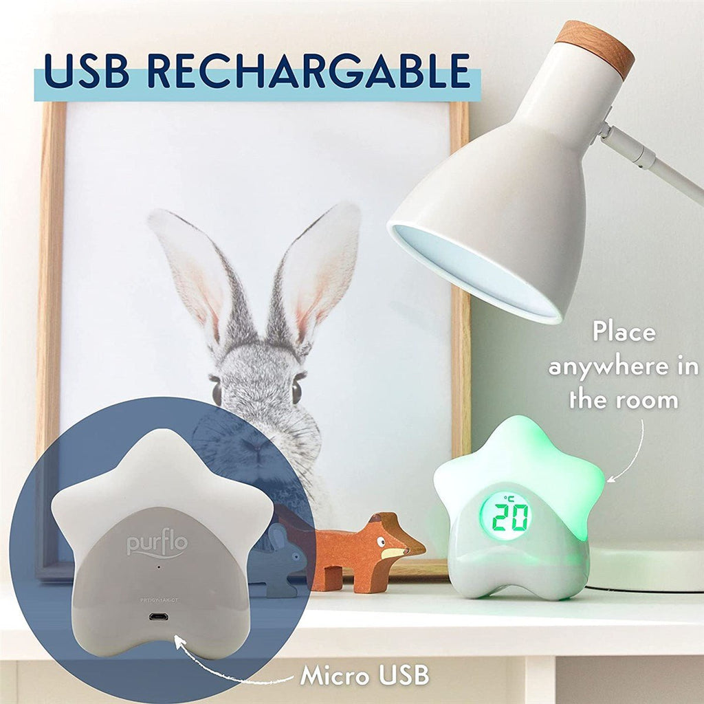 PurFlo Starlight Colour Changing Room Thermometer - Baby&More