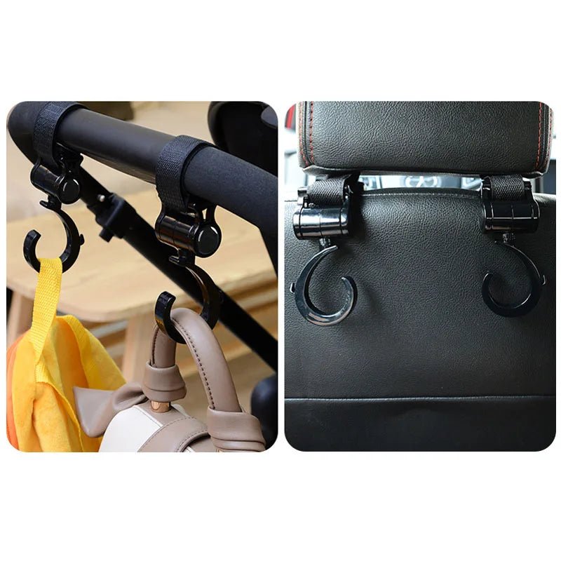 Pushchair Bag Hooks - Black - 2 Pack - Baby&More