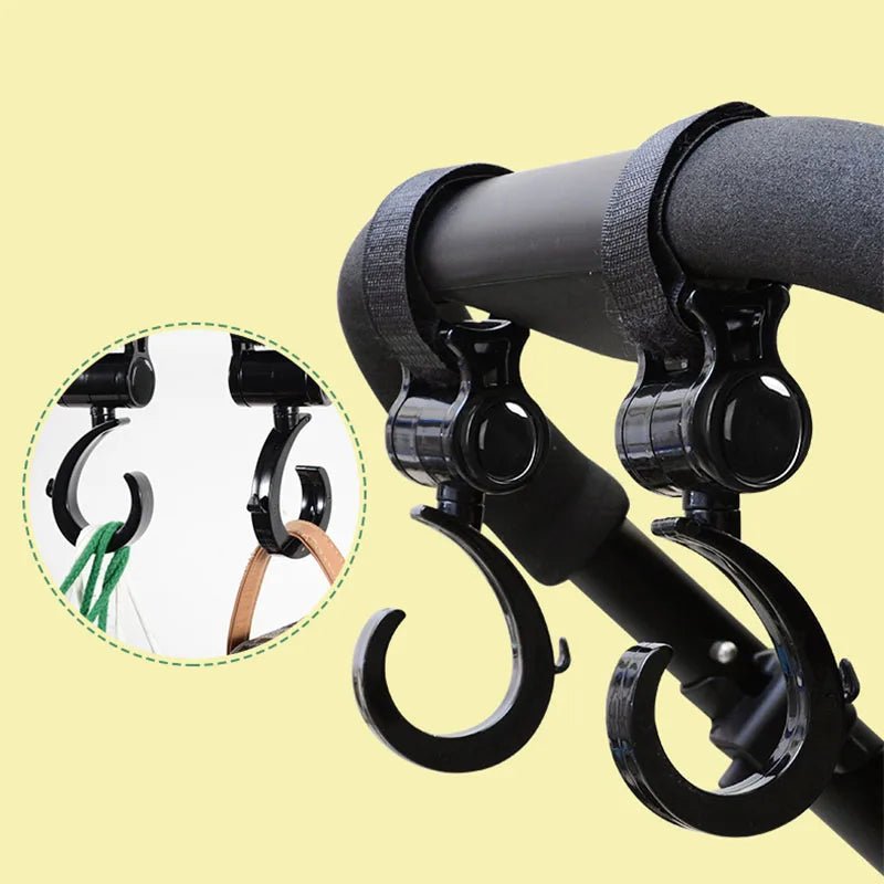 Pushchair Bag Hooks - Black - 2 Pack - Baby&More