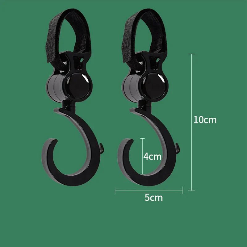 Pushchair Bag Hooks - Black - 2 Pack - Baby&More