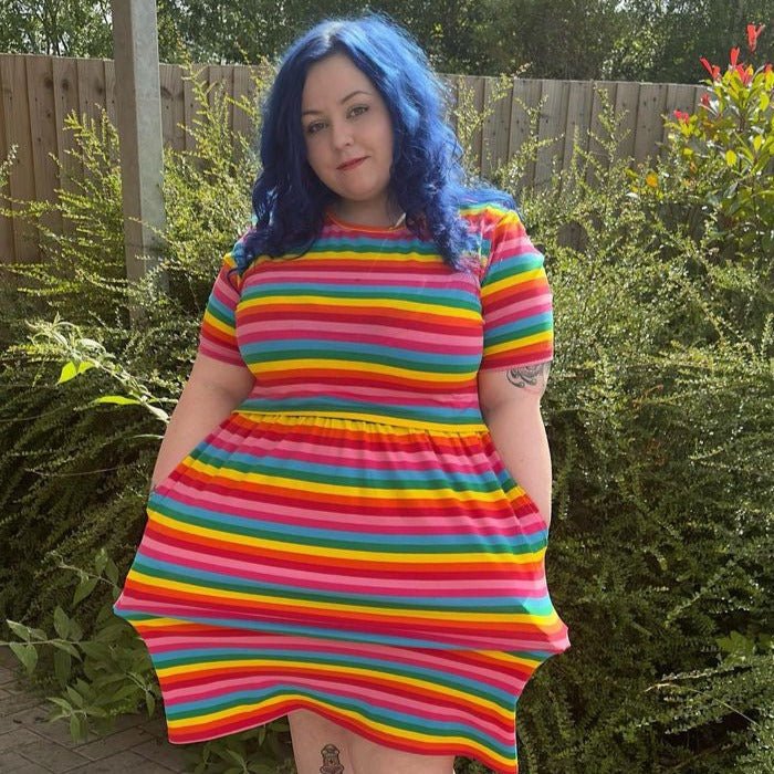 The Breastfeeding Skater Dress - Rainbow