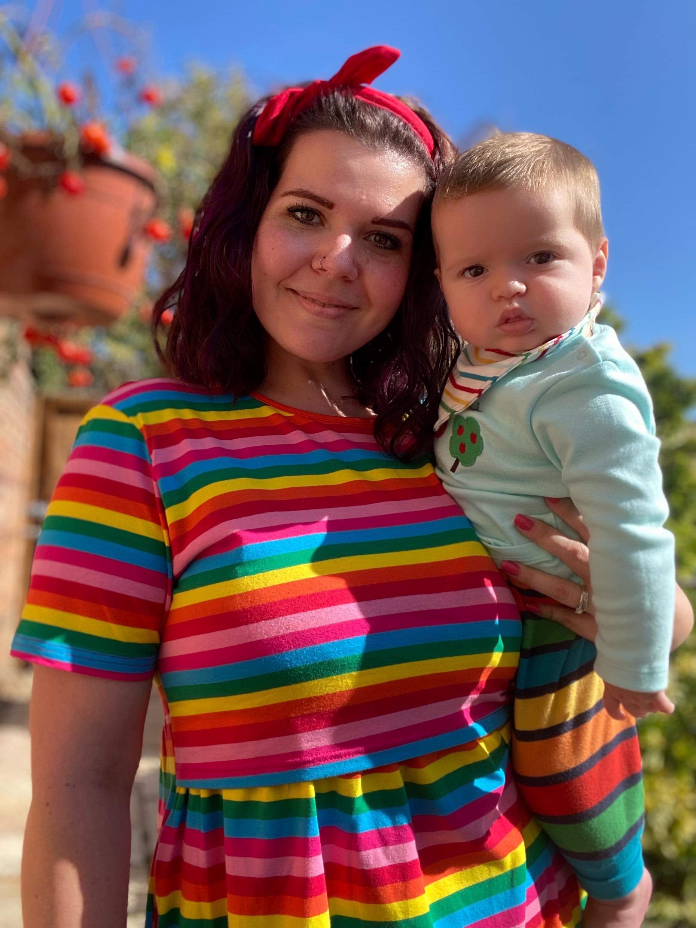 The Breastfeeding Skater Dress - Rainbow