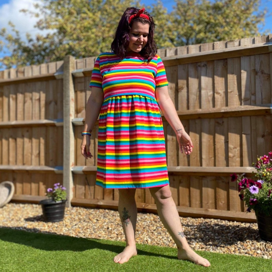 The Breastfeeding Skater Dress - Rainbow