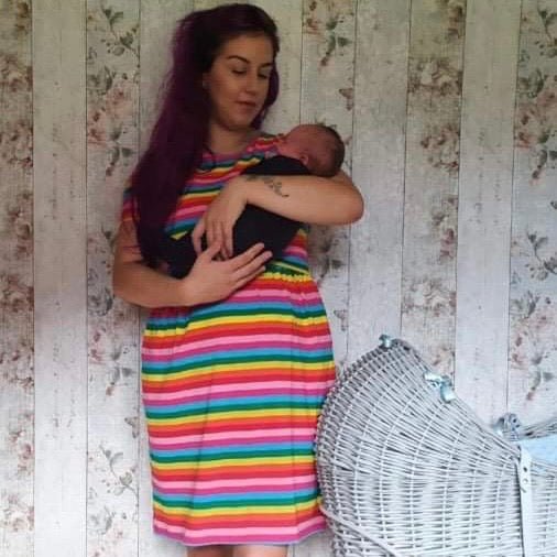 The Breastfeeding Skater Dress - Rainbow