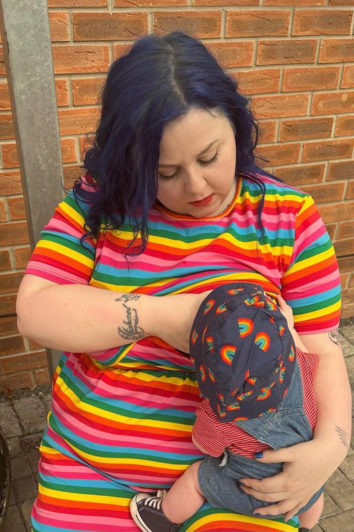 The Breastfeeding Skater Dress - Rainbow