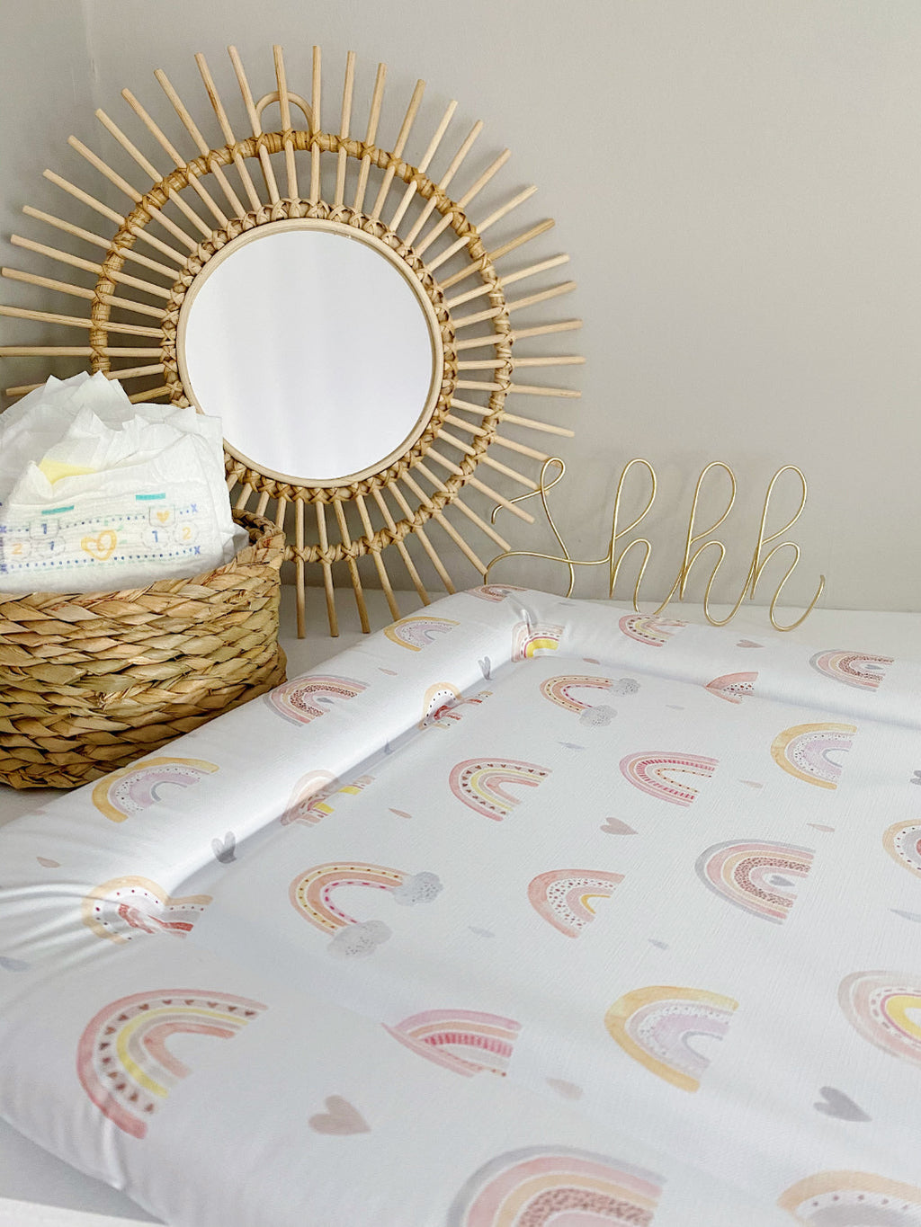 Bobbin and Bumble Standard Changing Mat - Beau Rainbow Print