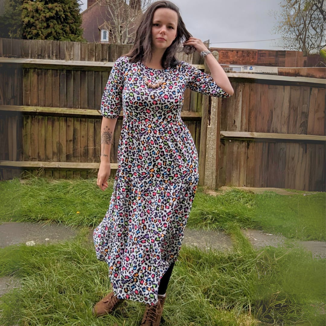 Milkymoon Midi Breastfeeding Dress - Rainbow Leopard