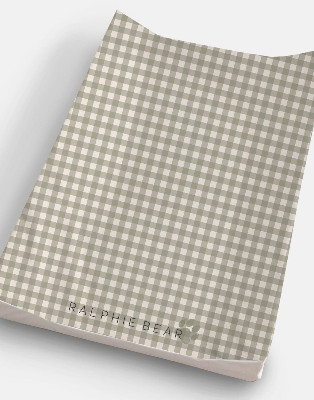 Ralphie Bear Anti Roll Wedge Baby Changing Mat - Gingham Sage - Baby&More