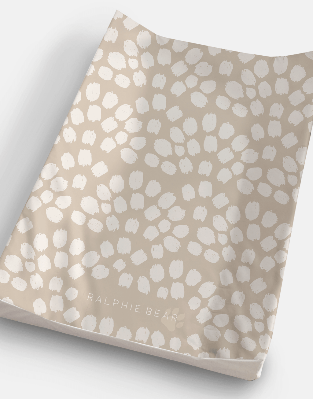 Ralphie Bear Anti Roll Wedge Changing Mat - Neutral Beige Scallop - Baby&More