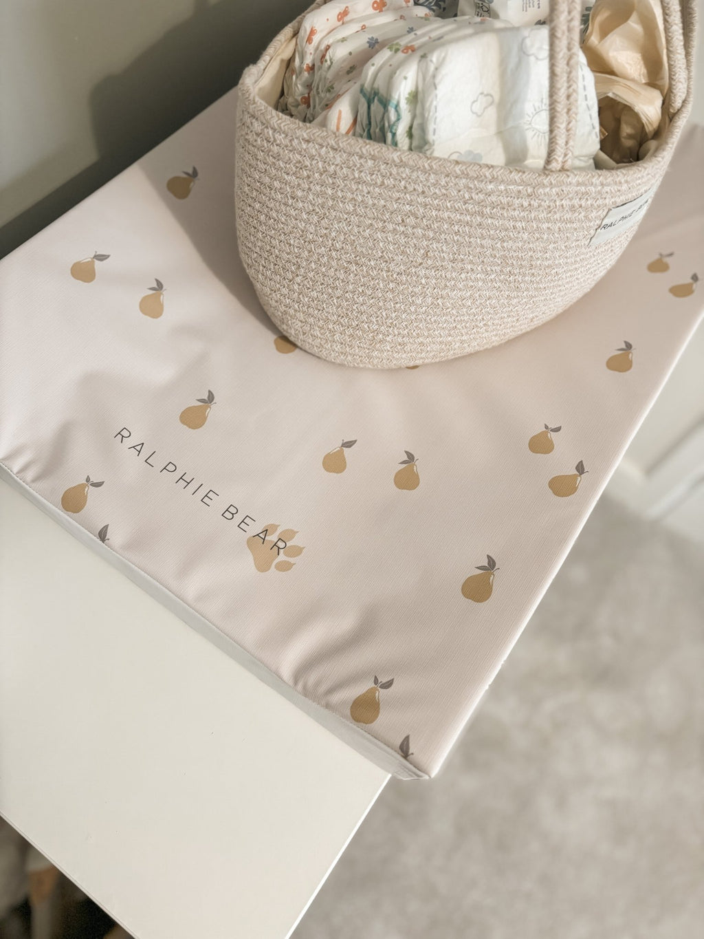 Ralphie Bear Anti Roll Wedge Changing Mat - Pears - Baby&More