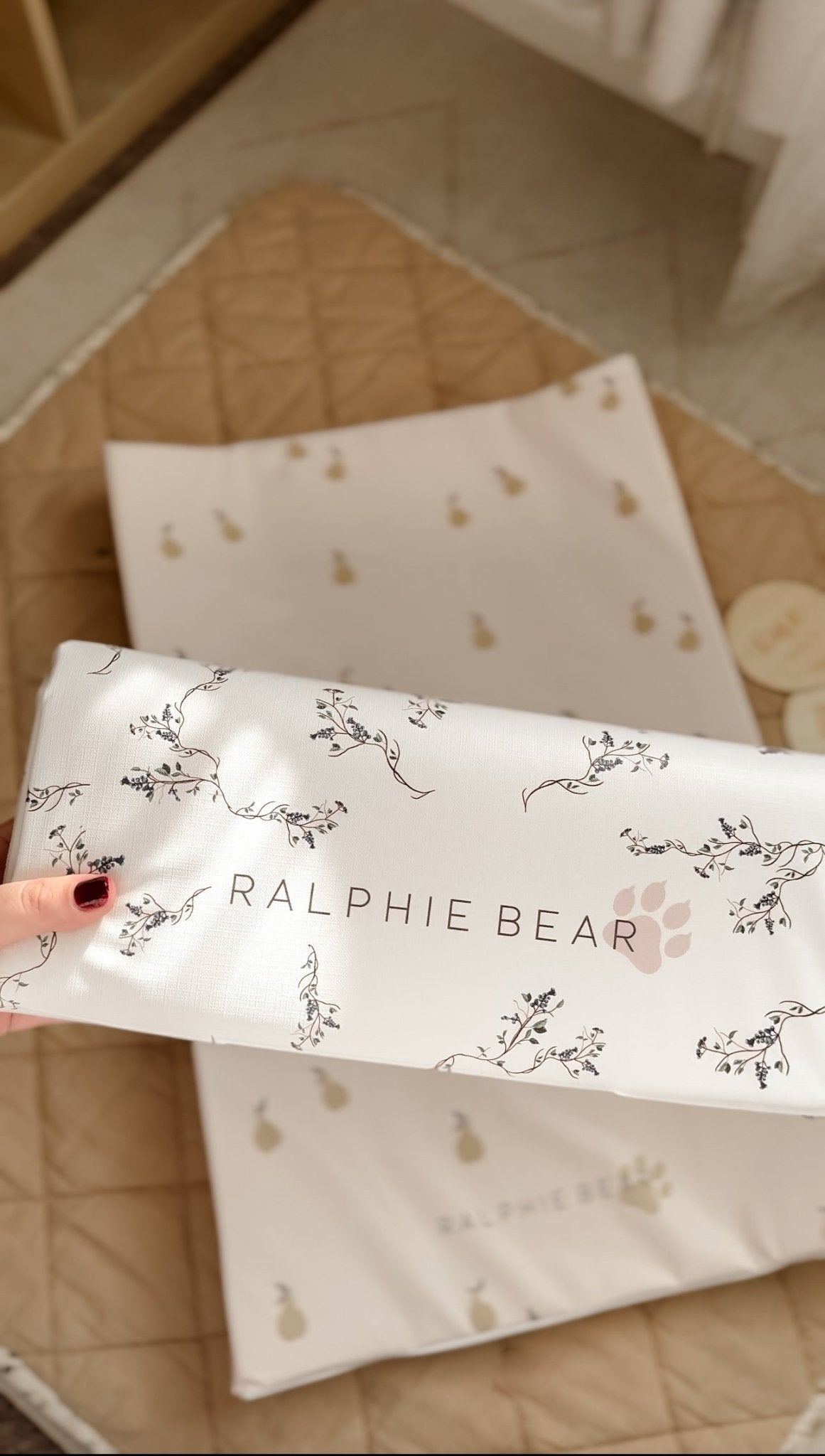 Ralphie Bear Anti Roll Wedge Changing Mat - Pears - Baby&More