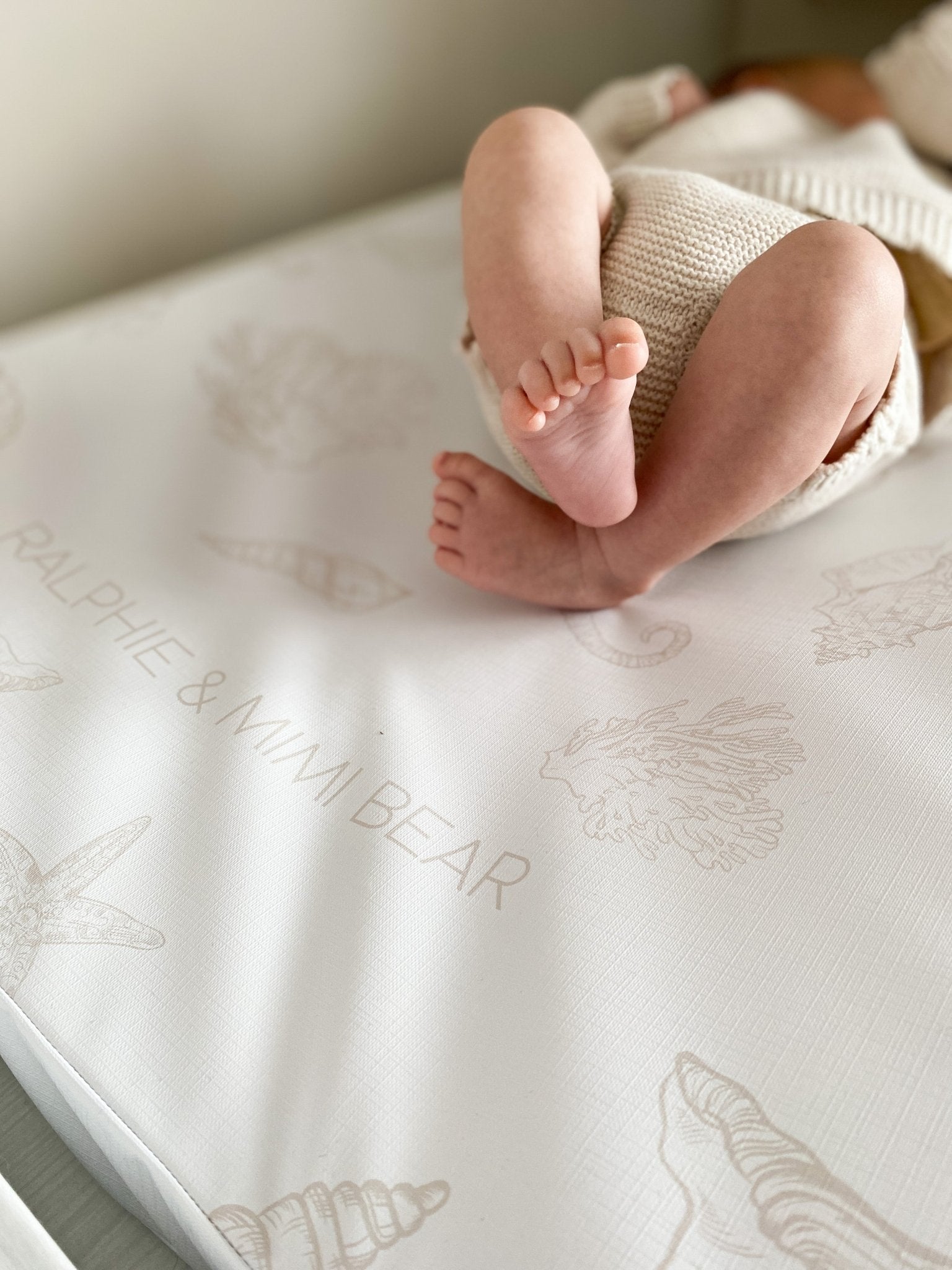 Ralphie Bear Anti Roll Wedge Changing Mat - Seashell - Baby&More