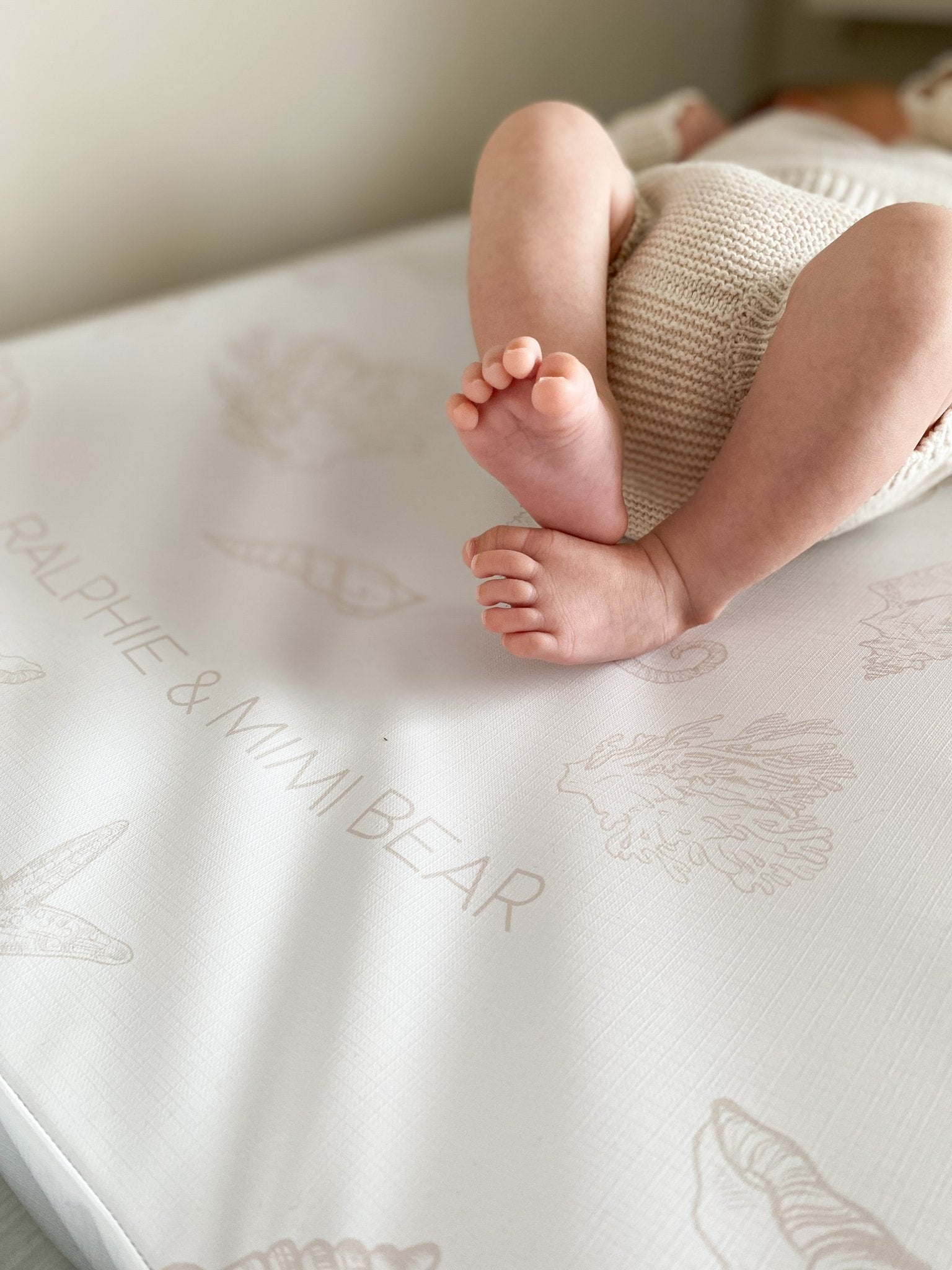 Ralphie Bear Anti Roll Wedge Changing Mat - Seashell - Baby&More