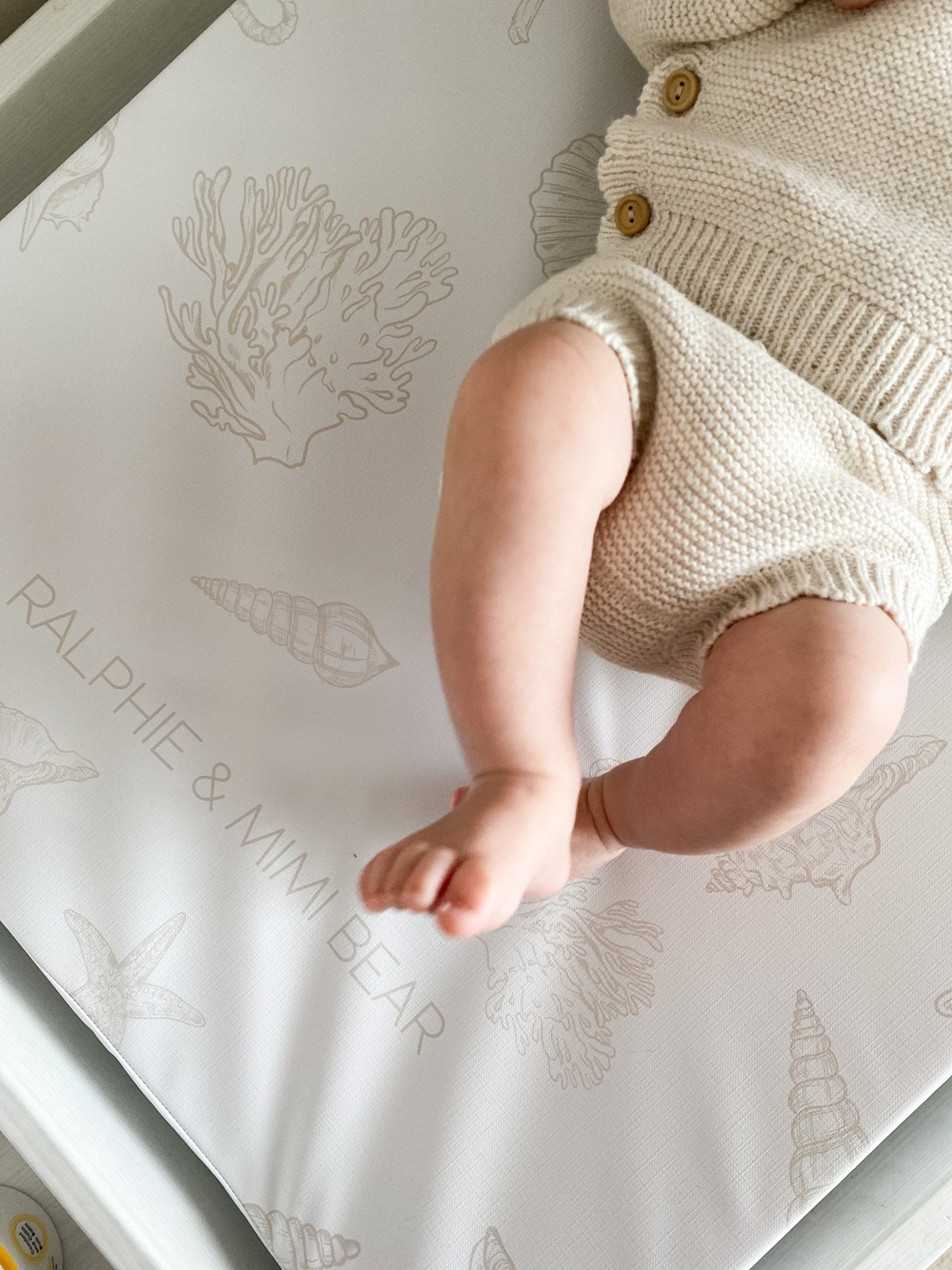Ralphie Bear Anti Roll Wedge Changing Mat - Seashell - Baby&More