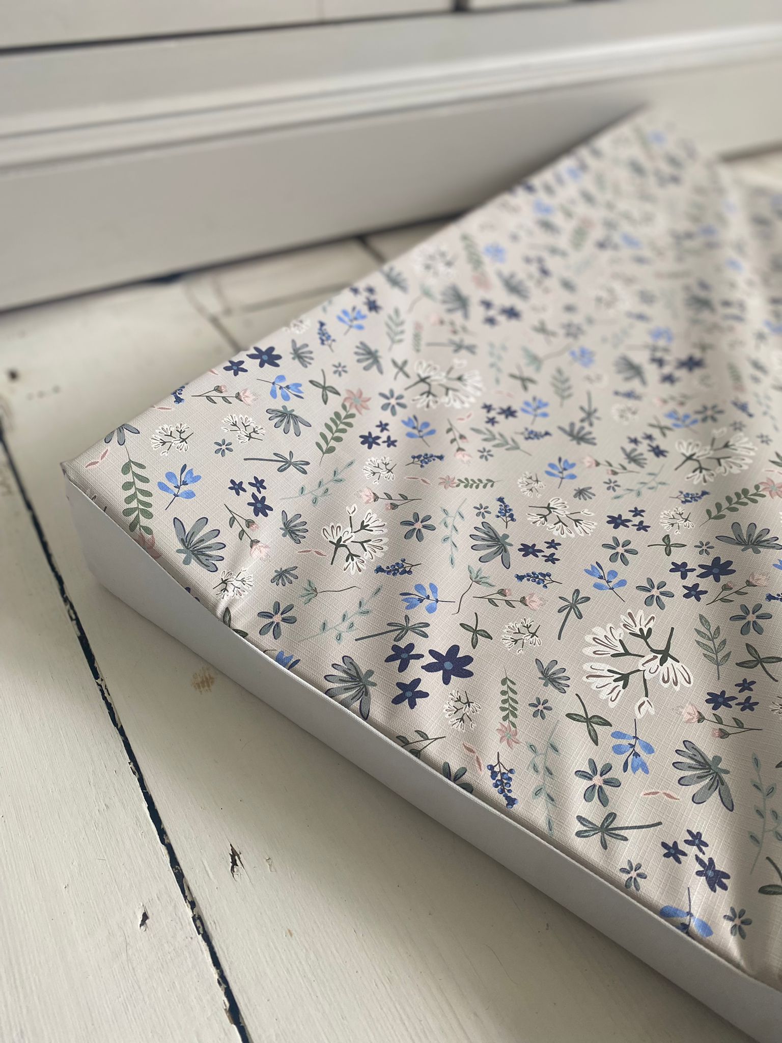 Ralphie Bear Anti Roll Wedge Changing Mat - Wildflower Blue - Baby&More