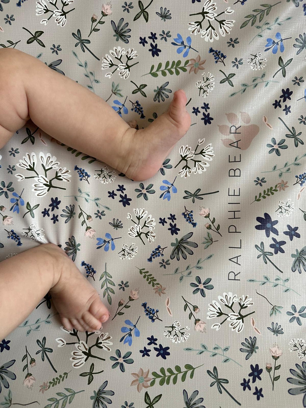 Ralphie Bear Anti Roll Wedge Changing Mat - Wildflower Blue - Baby&More