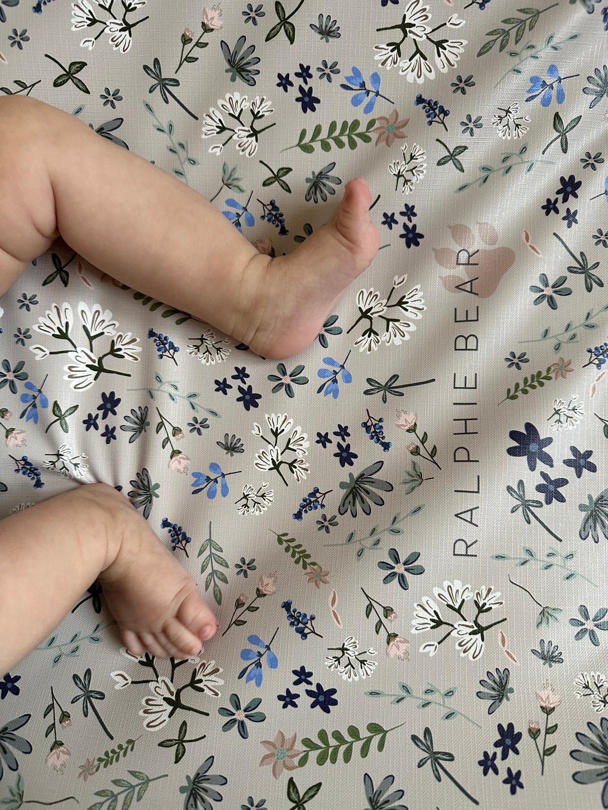 Ralphie Bear Anti Roll Wedge Changing Mat - Wildflower Blue - Baby&More