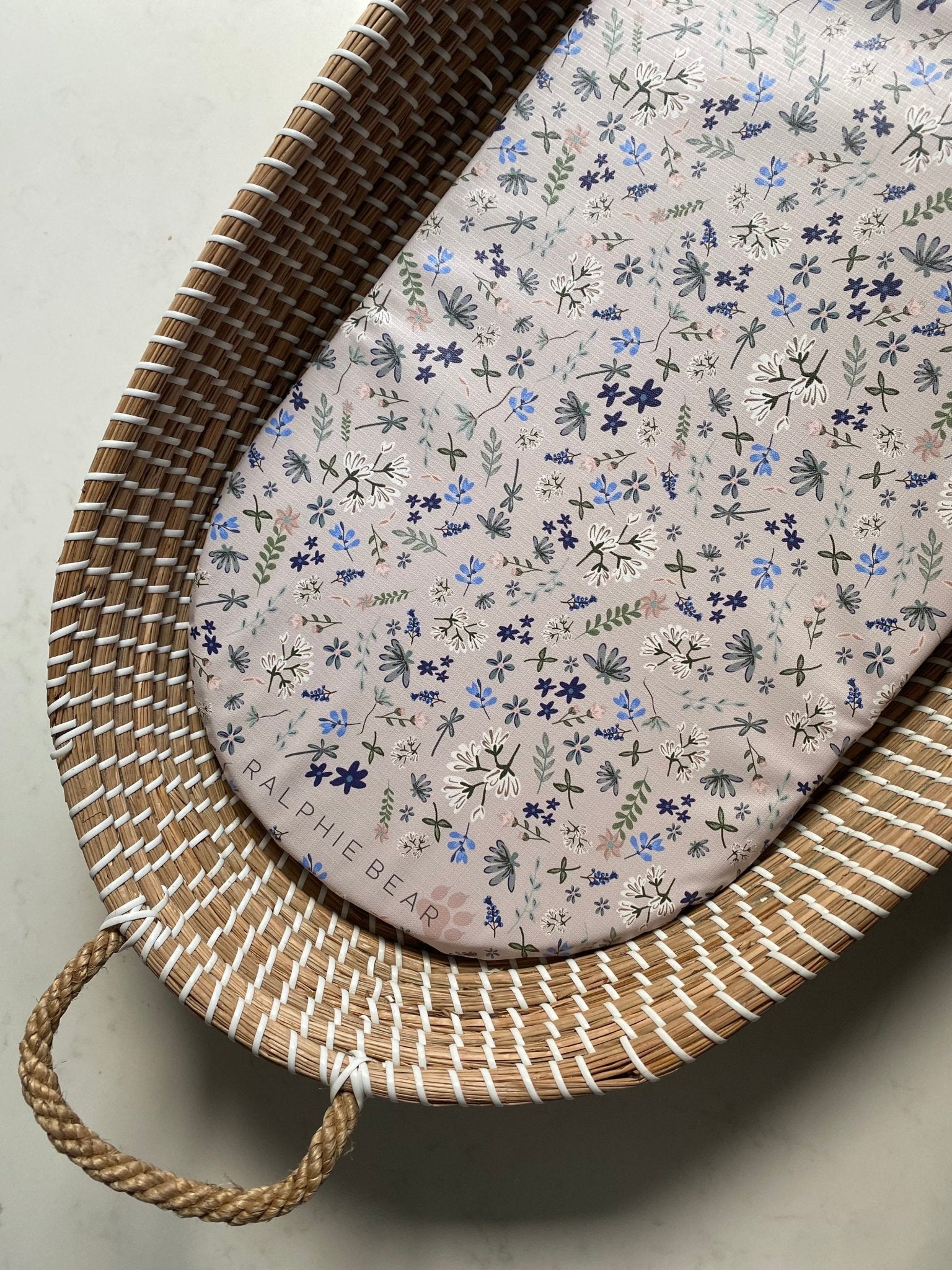 Ralphie Bear Changing Basket Mat Liner - Wildflower - Baby&More