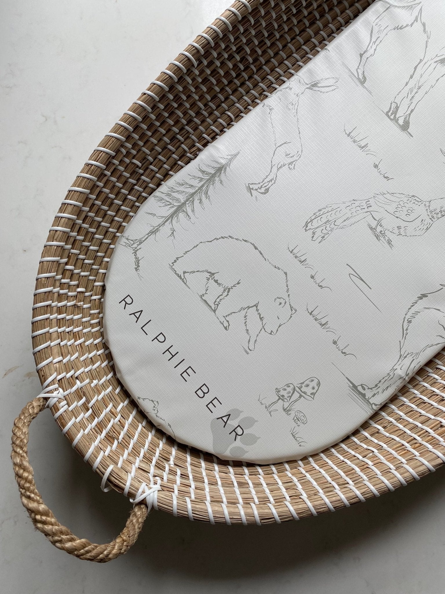 Ralphie Bear Changing Basket Mat Liner - Woodland - Baby&More