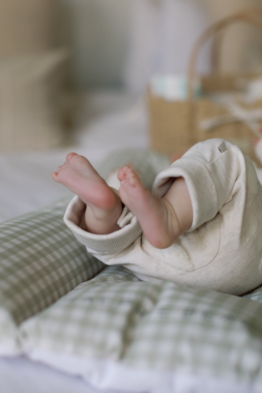 Ralphie Bear Comfort Changing Mat - Gingham Sage - Baby&More
