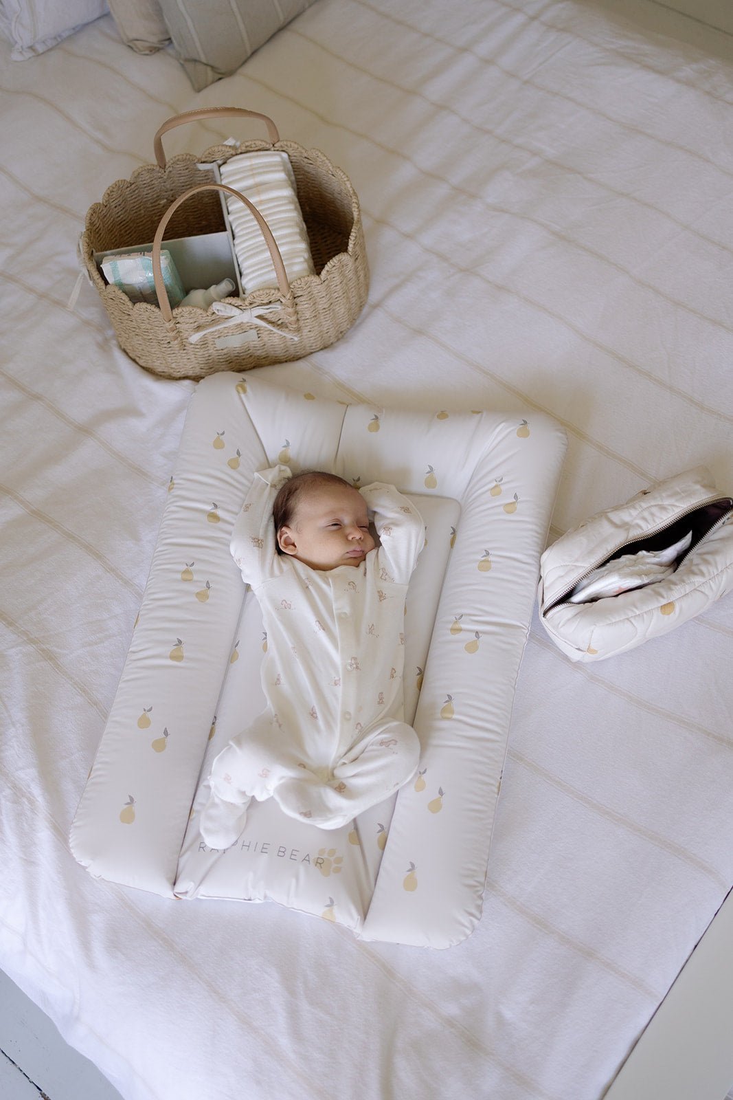 Ralphie Bear Comfort Changing Mat - Pears - Baby&More