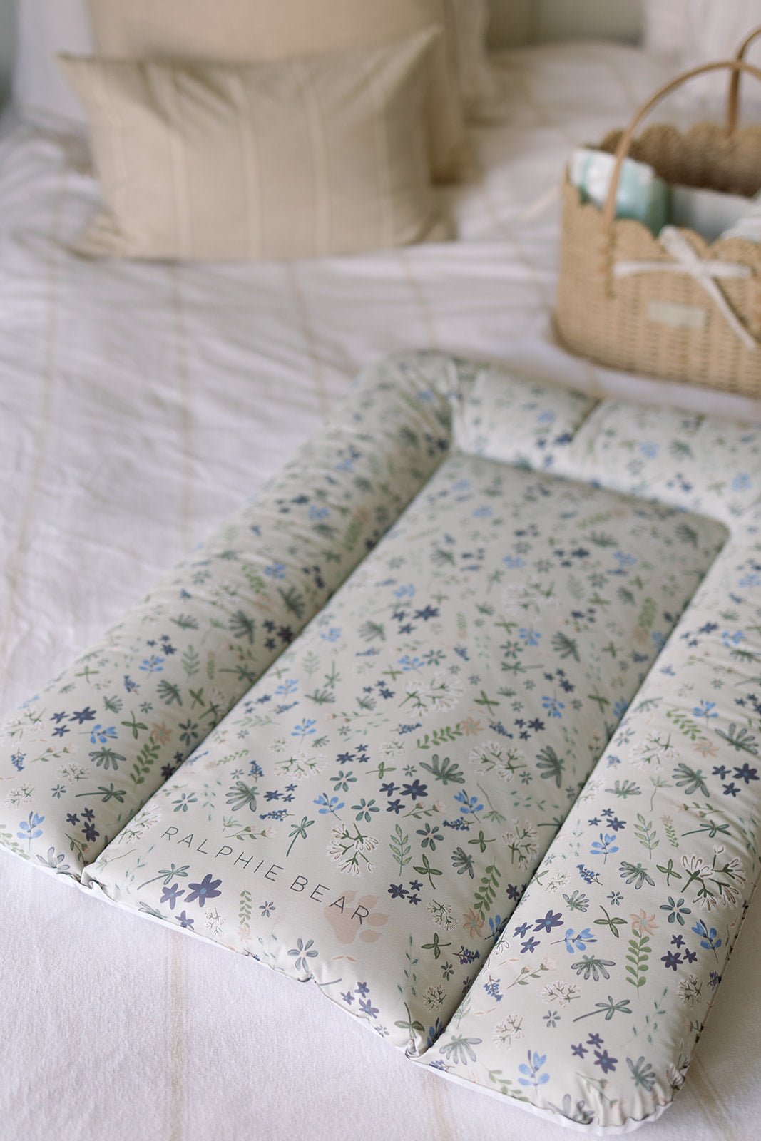 Ralphie Bear Comfort Changing Mat - Wildflower Blue - Baby&More