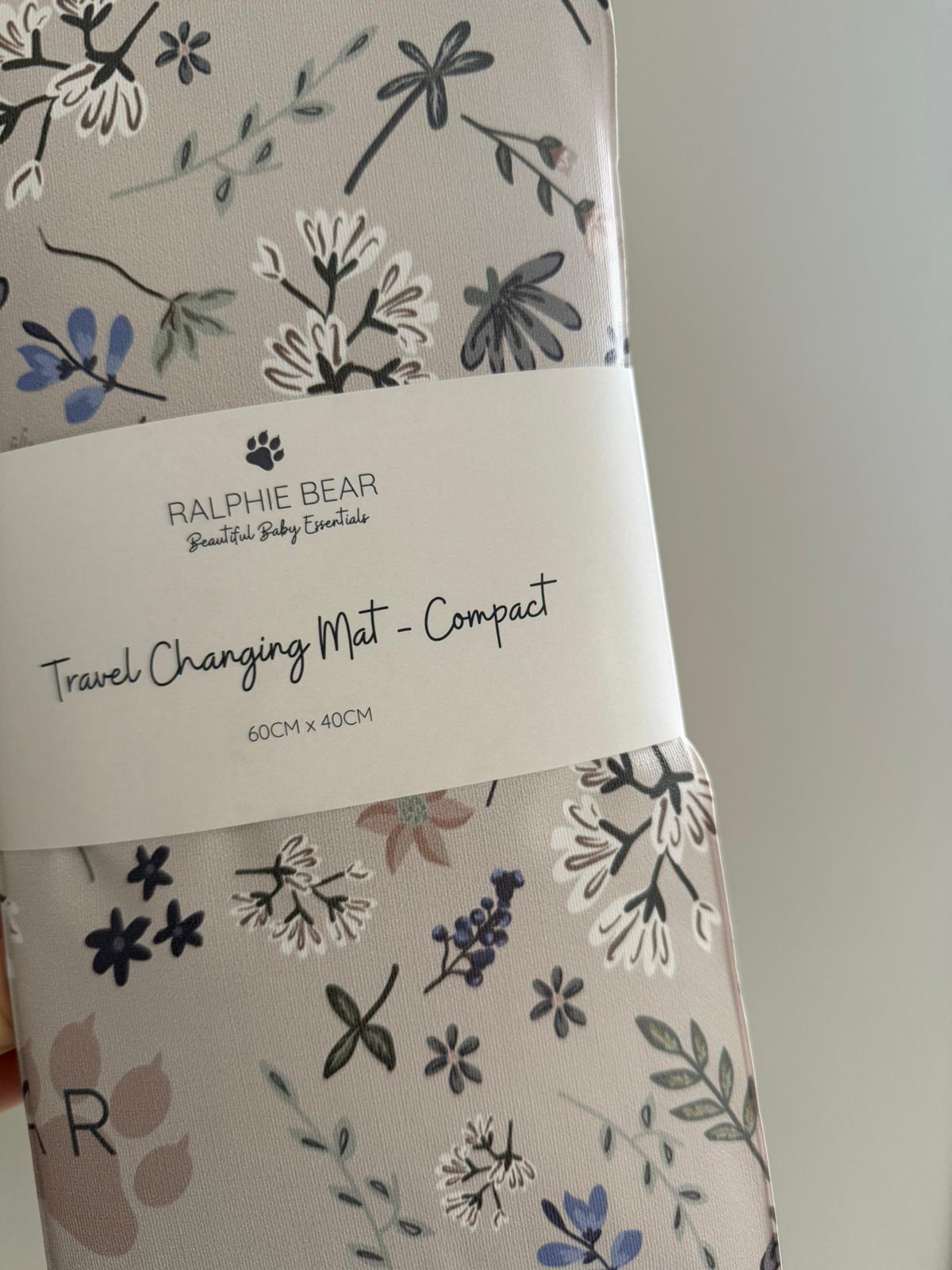 Ralphie Bear Compact Travel Mat - Wildflower Blue - Baby&More