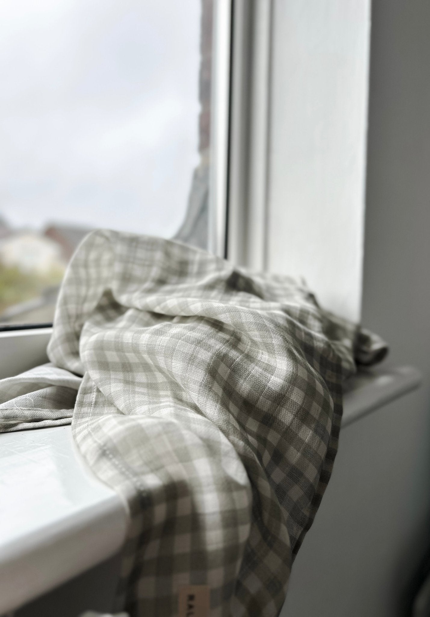 Ralphie Bear Large Swaddle Muslin - Gingham Sage - Baby&More