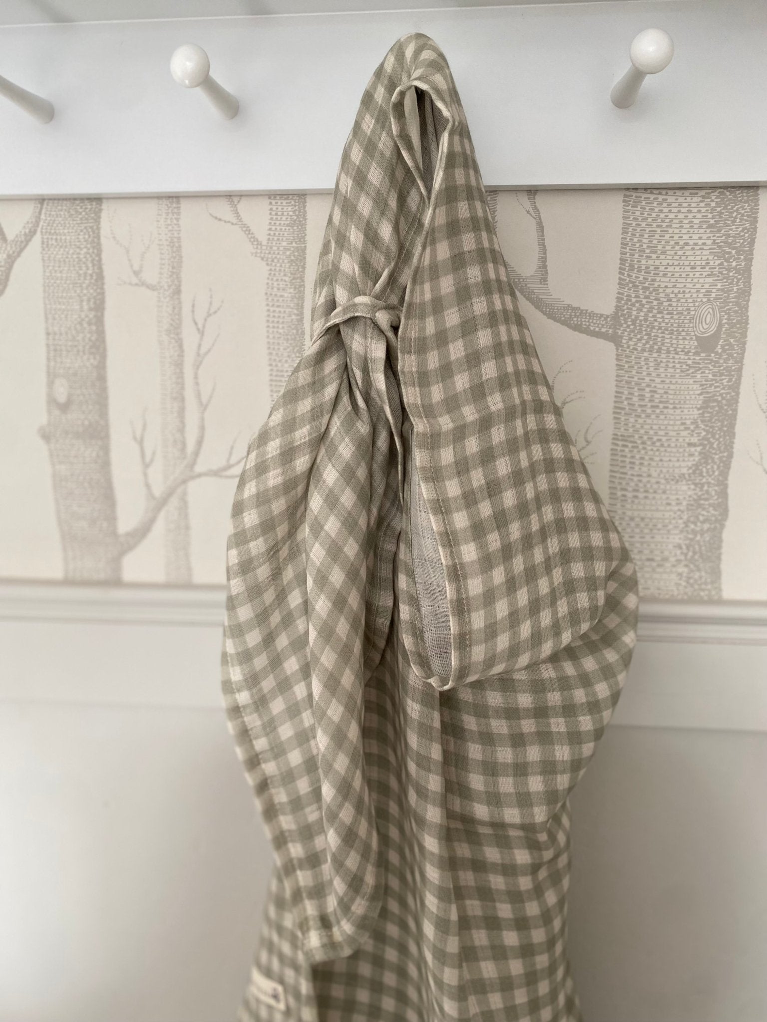 Ralphie Bear Large Swaddle Muslin - Gingham Sage - Baby&More