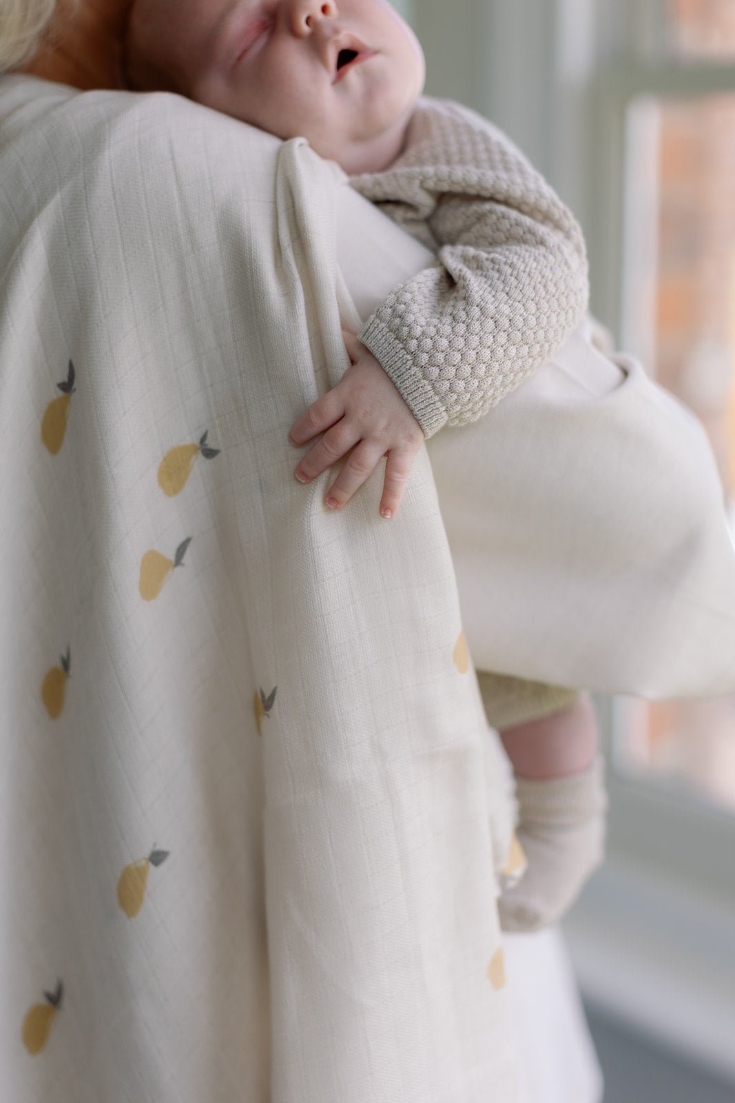 Ralphie Bear Large Swaddle Muslin - Pears - Baby&More