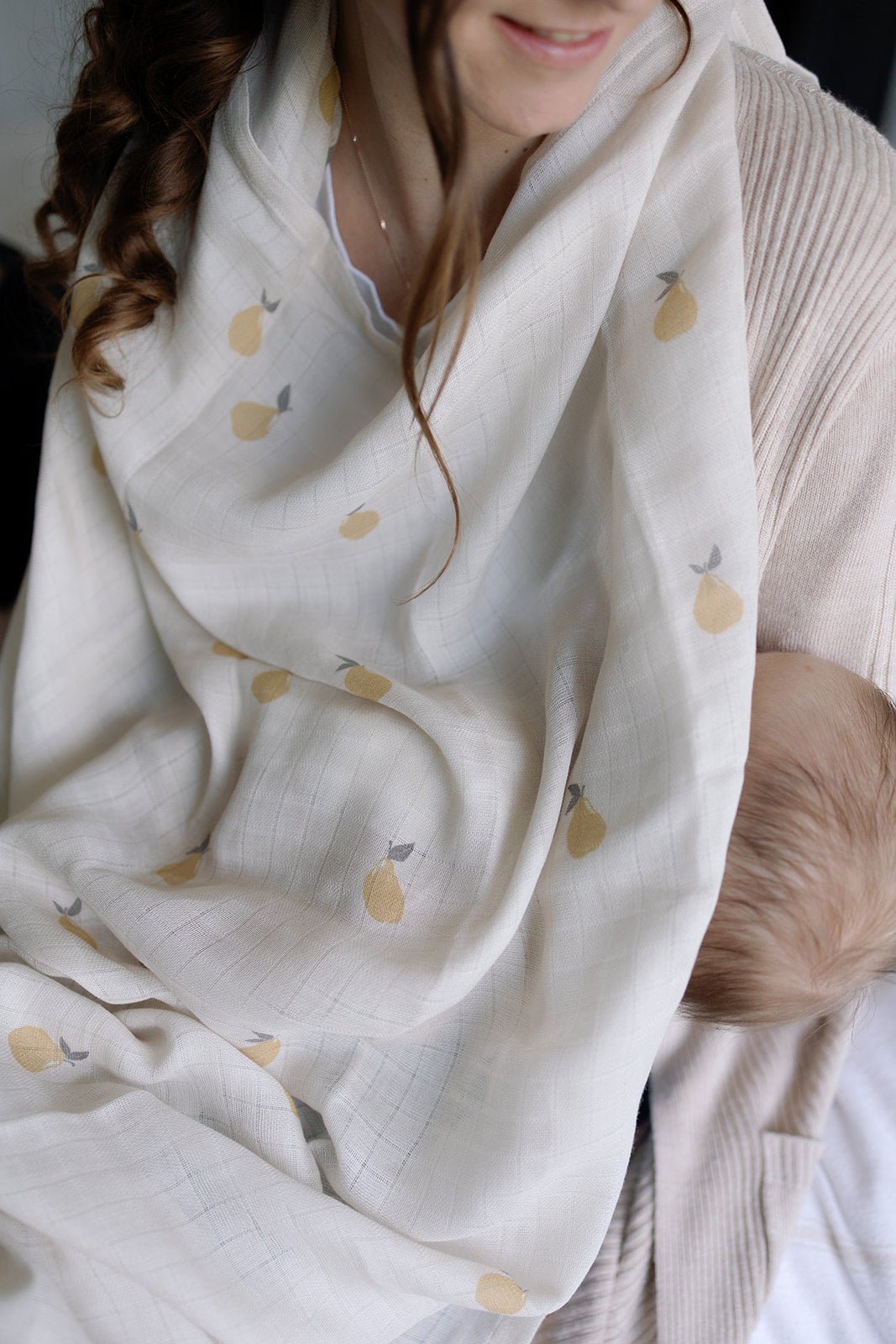 Ralphie Bear Large Swaddle Muslin - Pears - Baby&More