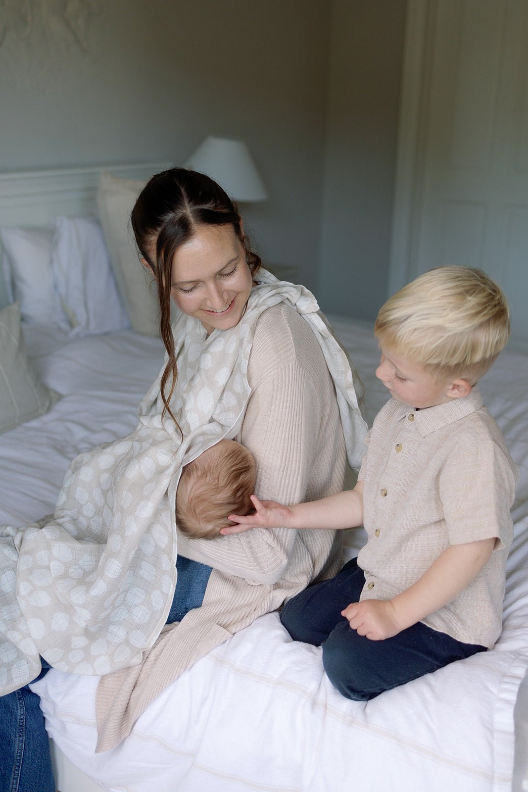 Ralphie Bear Large Swaddle Muslin - Scallop - Baby&More