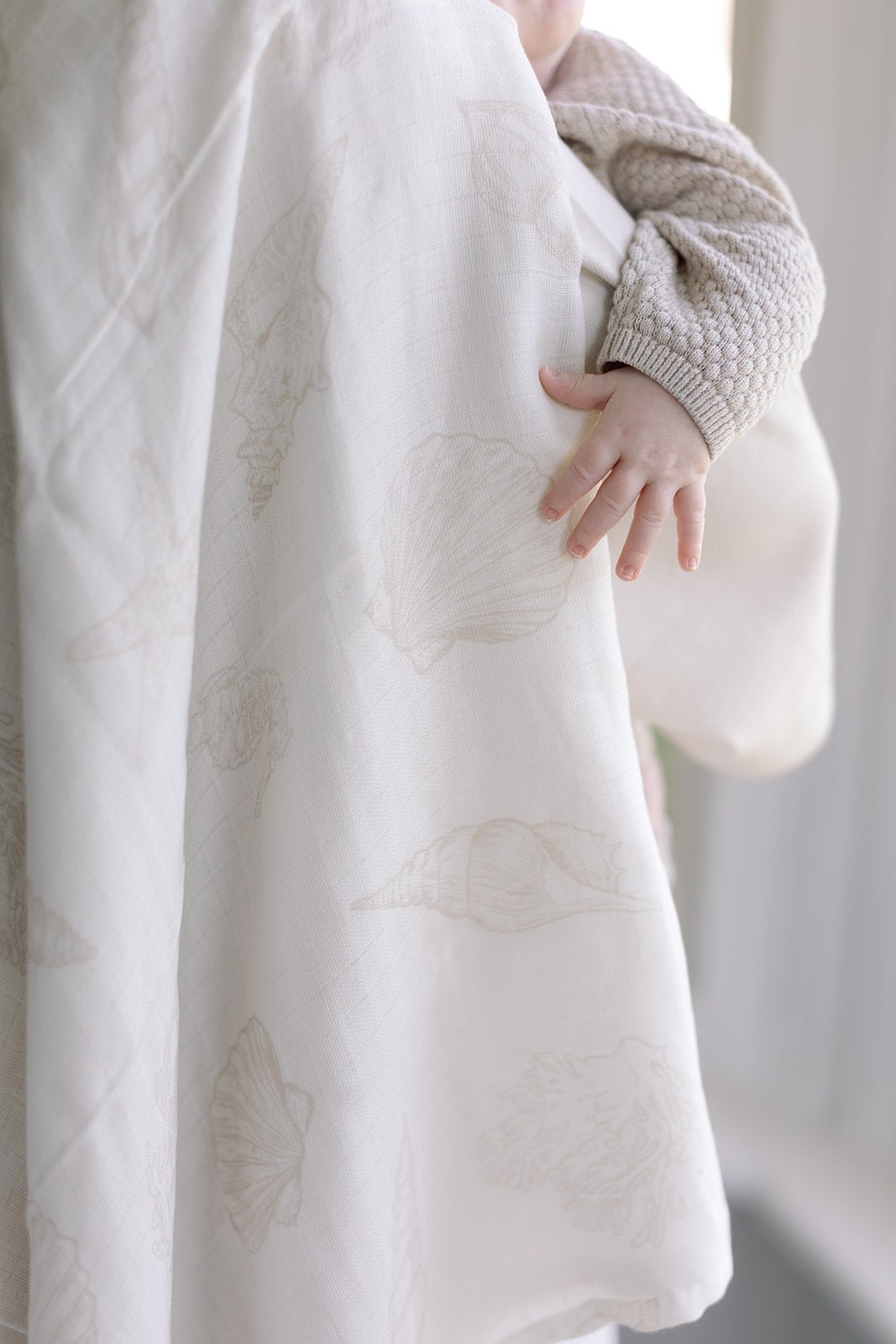 Ralphie Bear Large Swaddle Muslin - Seashell - Baby&More