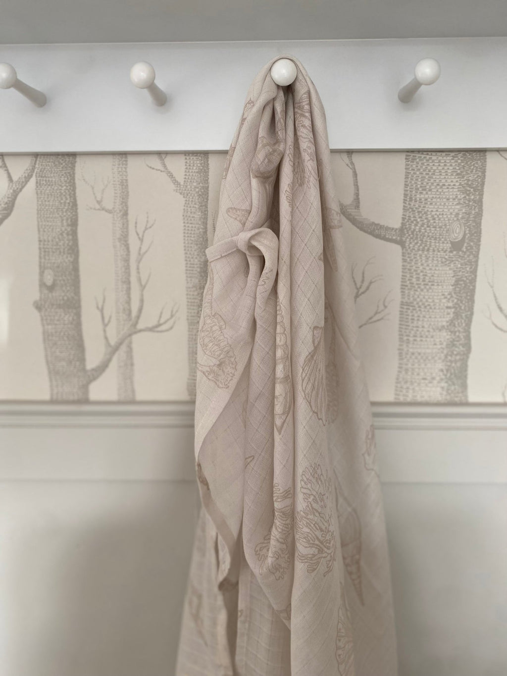 Ralphie Bear Large Swaddle Muslin - Seashell - Baby&More