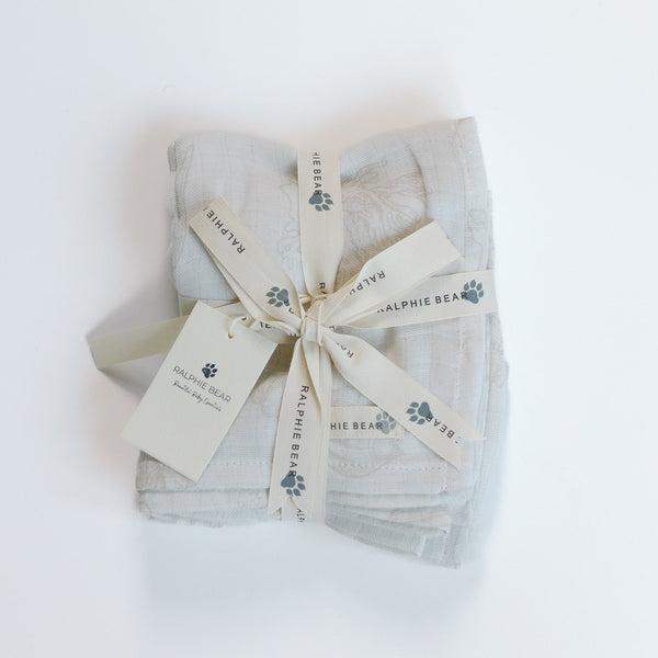 Ralphie Bear Large Swaddle Muslin - Seashell - Baby&More