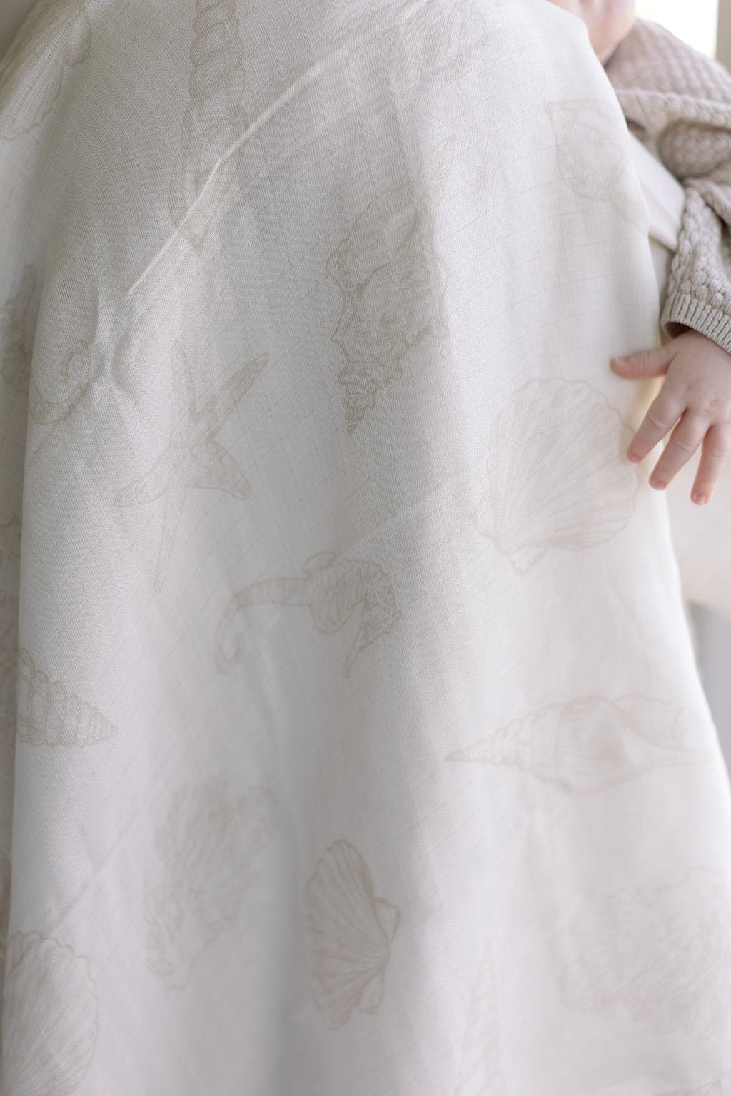 Ralphie Bear Large Swaddle Muslin - Seashell - Baby&More