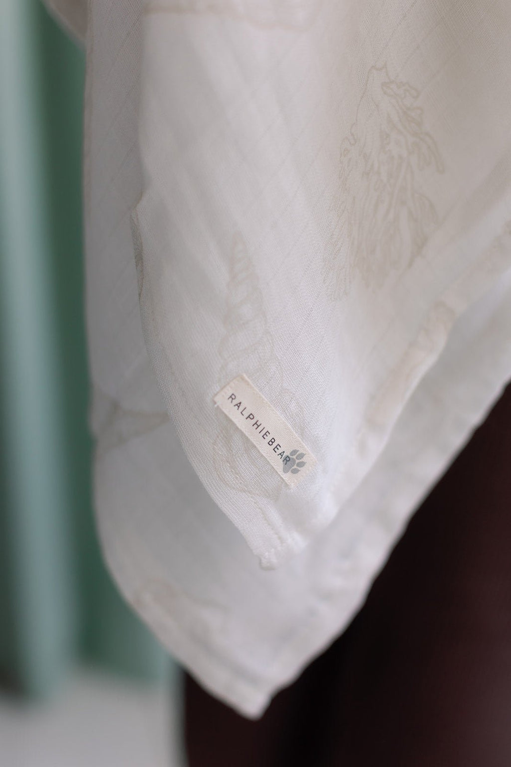 Ralphie Bear Large Swaddle Muslin - Seashell - Baby&More