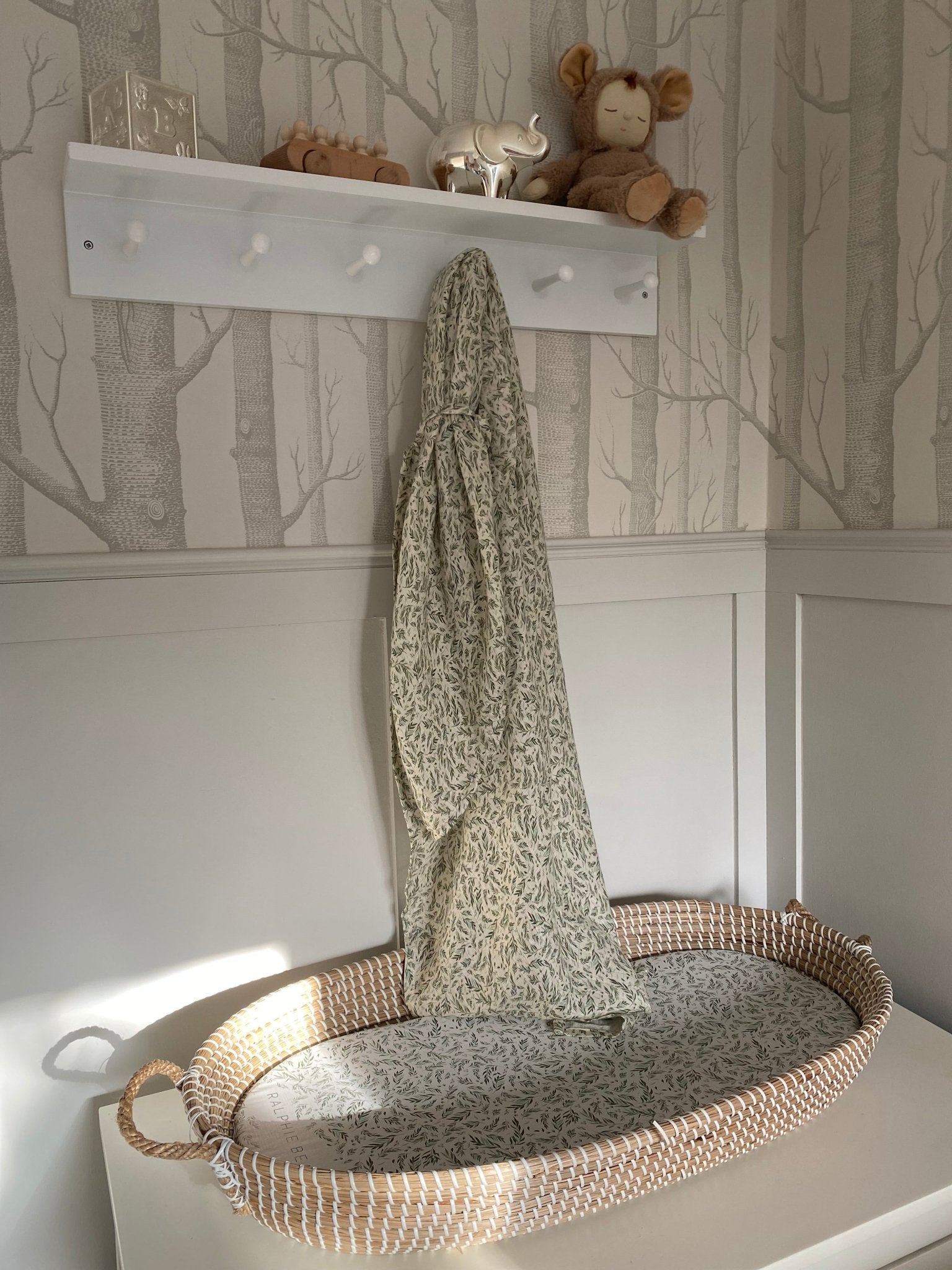 Ralphie Bear Large Swaddle Muslin - Willow - Baby&More