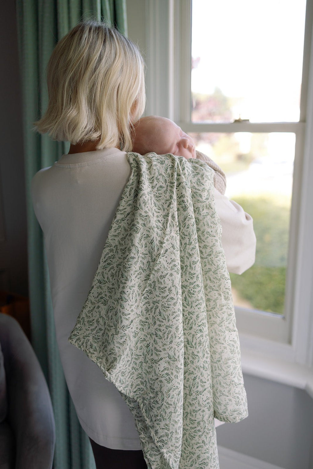 Ralphie Bear Large Swaddle Muslin - Willow - Baby&More