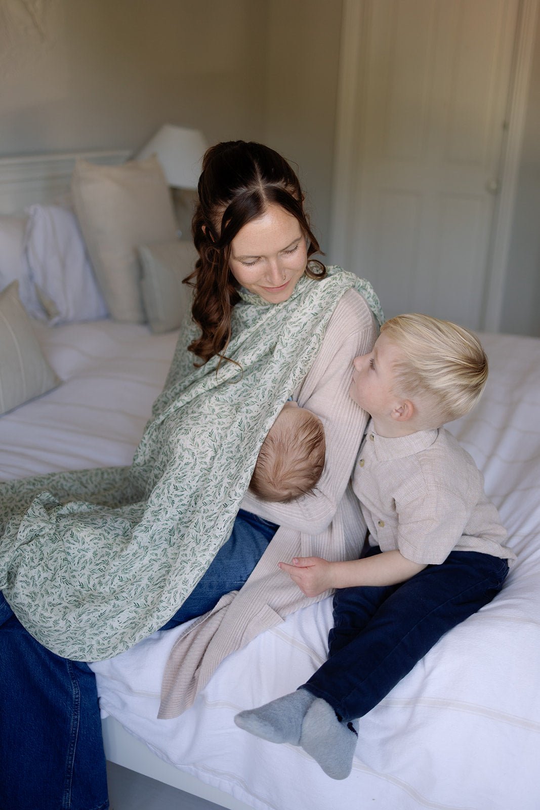 Ralphie Bear Large Swaddle Muslin - Willow - Baby&More