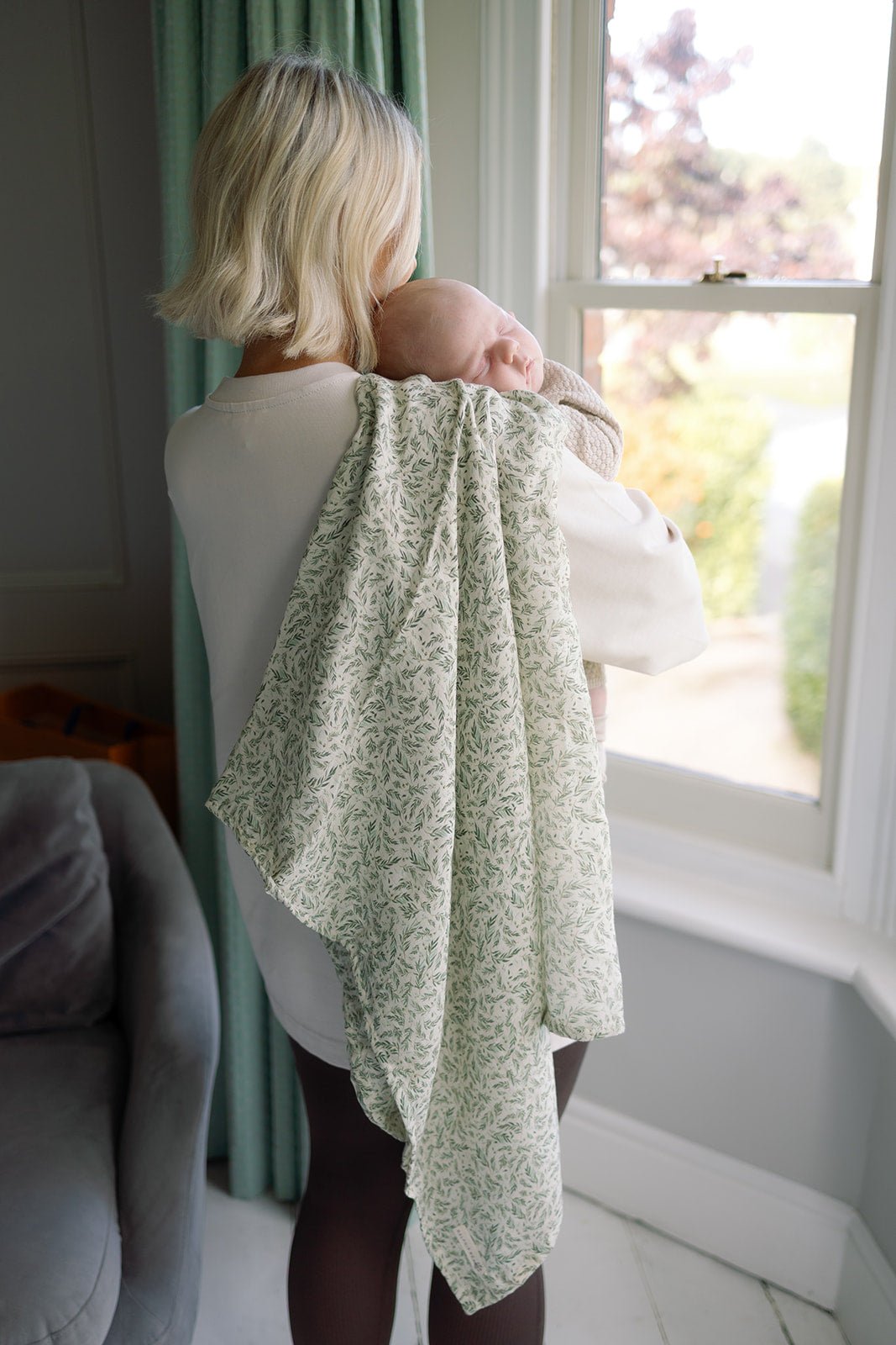 Ralphie Bear Large Swaddle Muslin - Willow - Baby&More