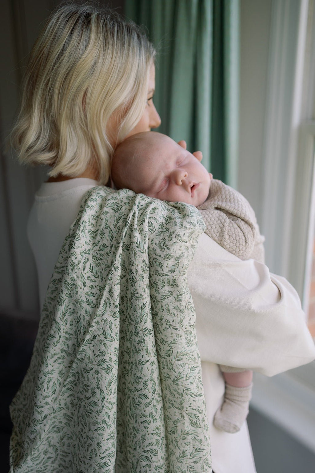 Ralphie Bear Large Swaddle Muslin - Willow - Baby&More