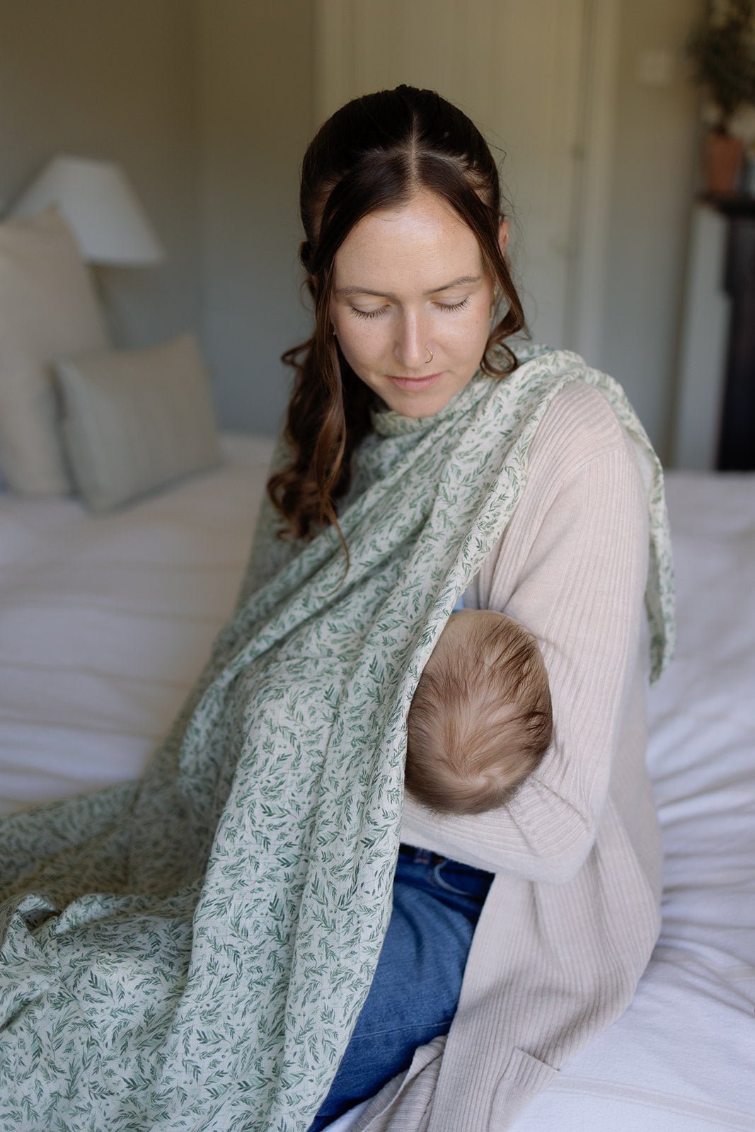 Ralphie Bear Large Swaddle Muslin - Willow - Baby&More