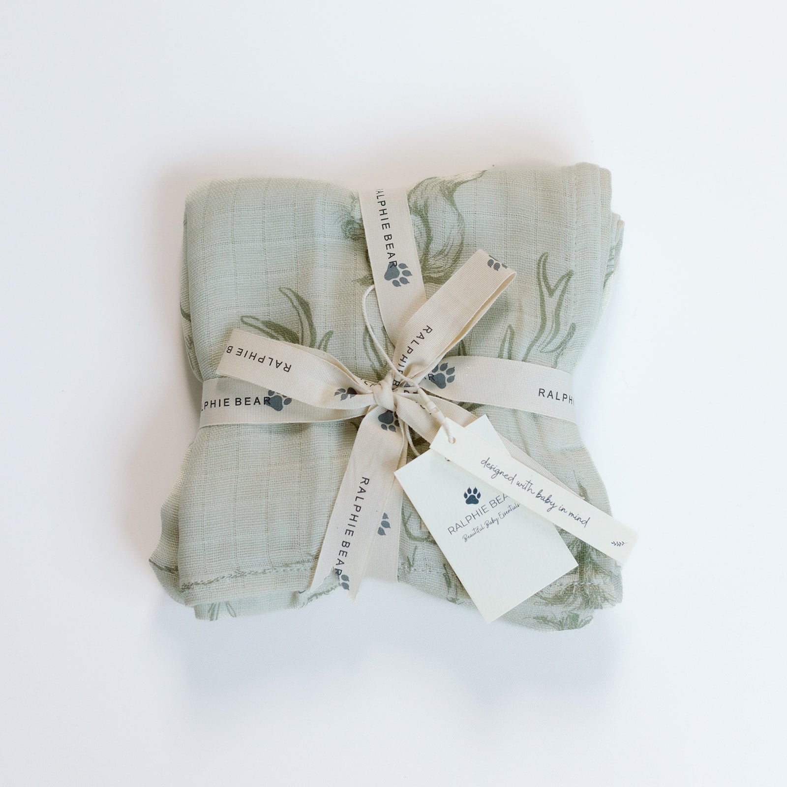 Ralphie Bear Large Swaddle Muslin - Woodland - Baby&More