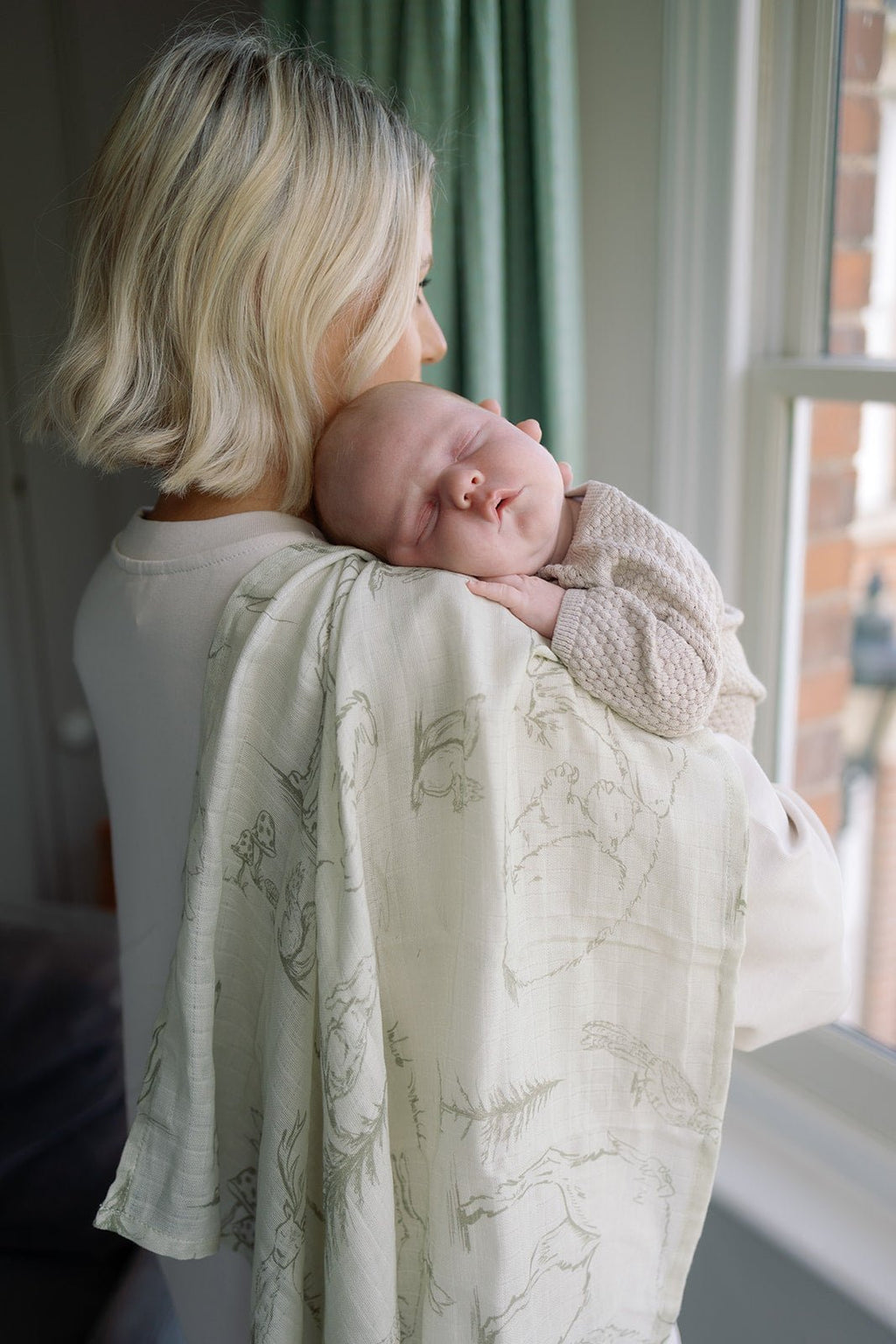 Ralphie Bear Large Swaddle Muslin - Woodland - Baby&More