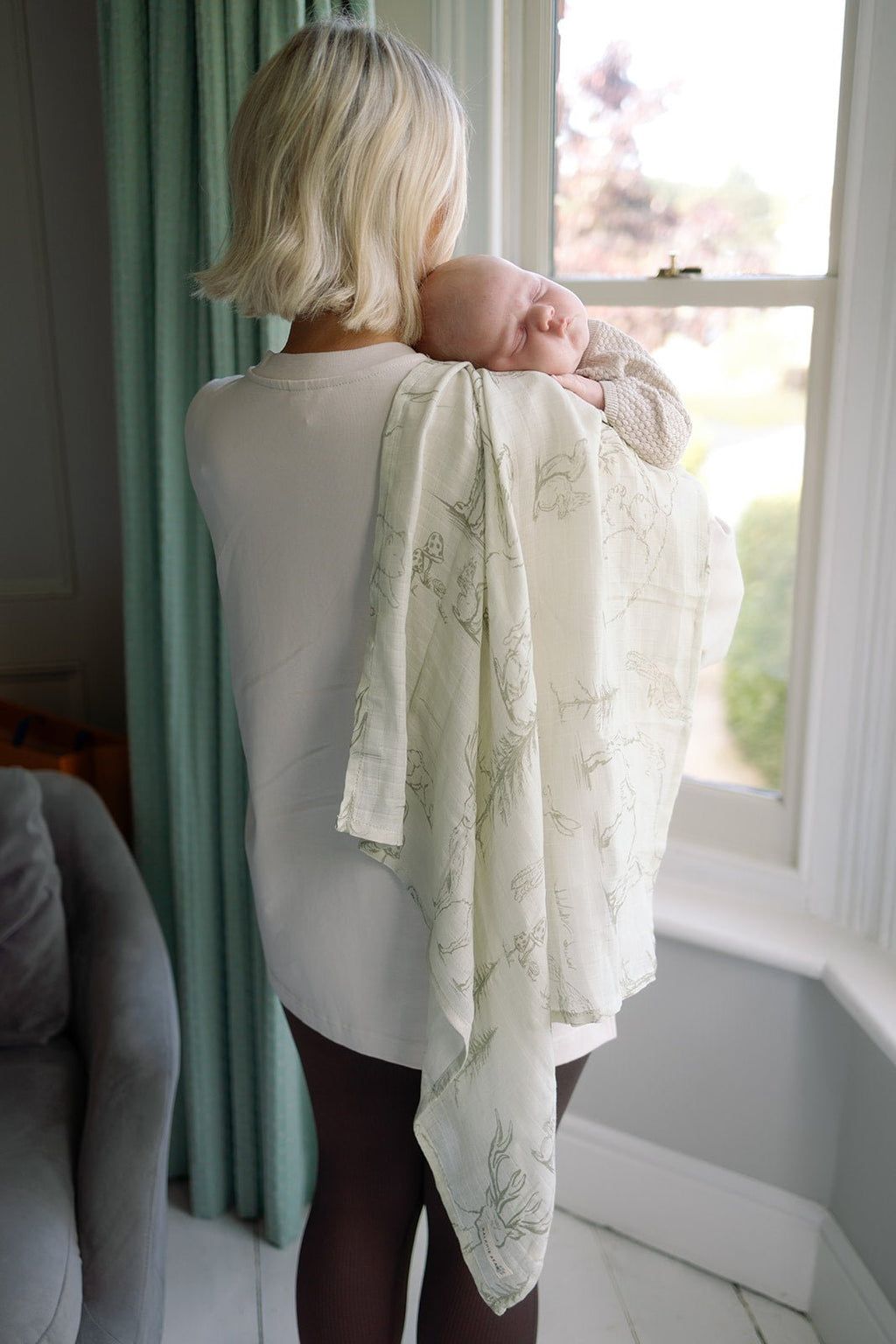 Ralphie Bear Large Swaddle Muslin - Woodland - Baby&More