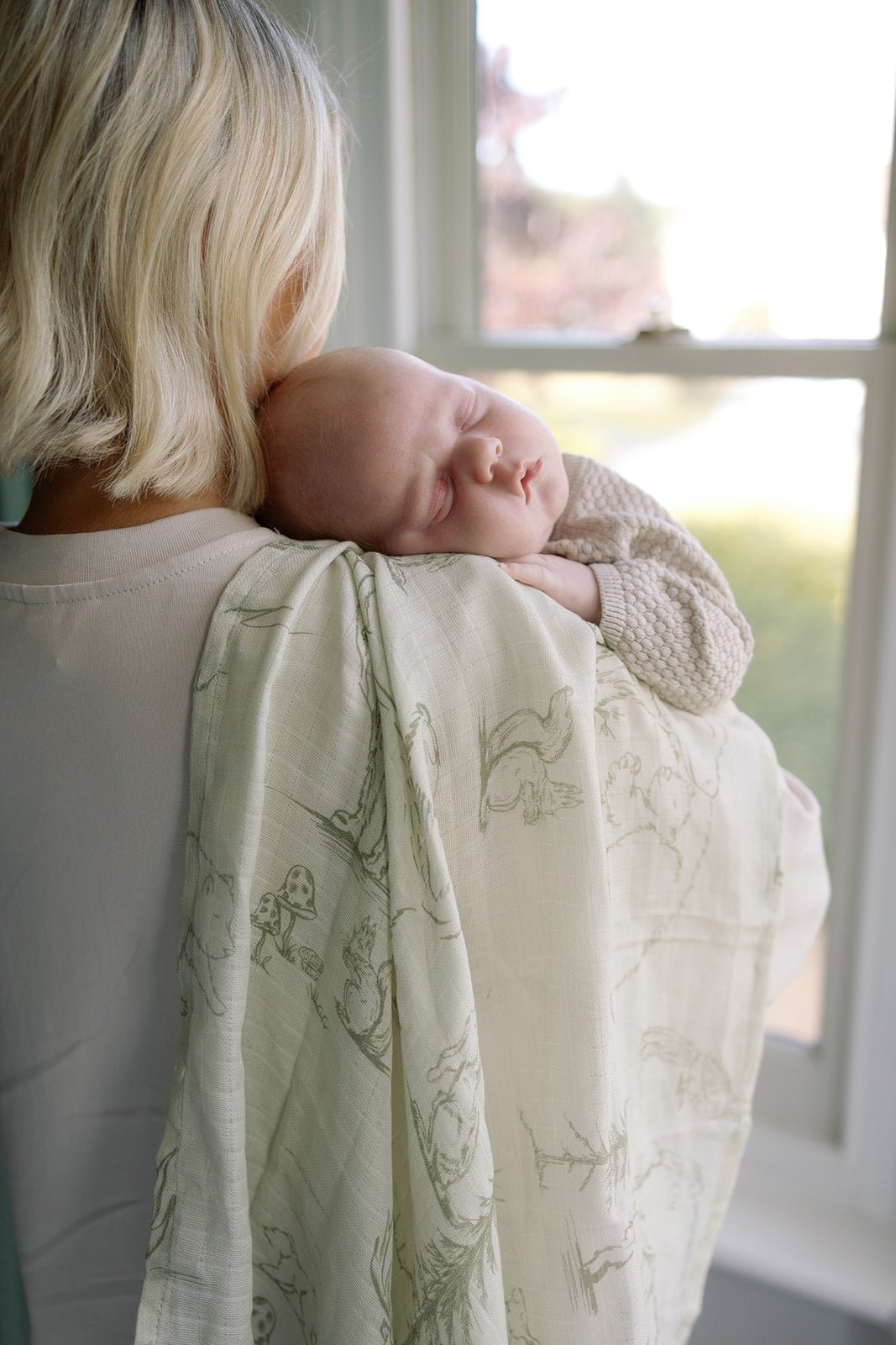 Ralphie Bear Large Swaddle Muslin - Woodland - Baby&More